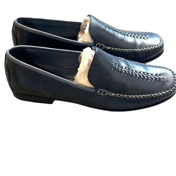 Cole Haan Pull On Loafer Navy Blue with Blue Gray Trim Stitching Size 7.5B - Picture 5 of 8